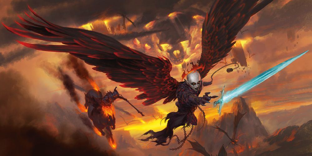 Descent Into Avernus official WotC cover art featuring Zariel