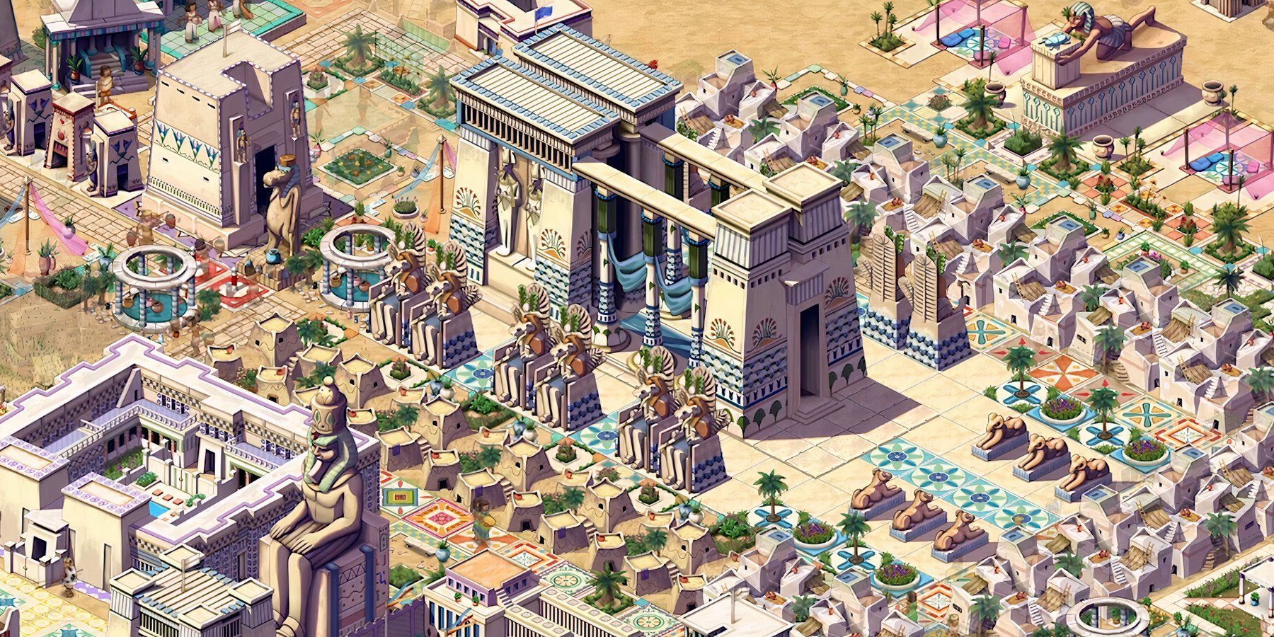 snippet of the gameplay from Pharaoh A New Era, with a very dense town.