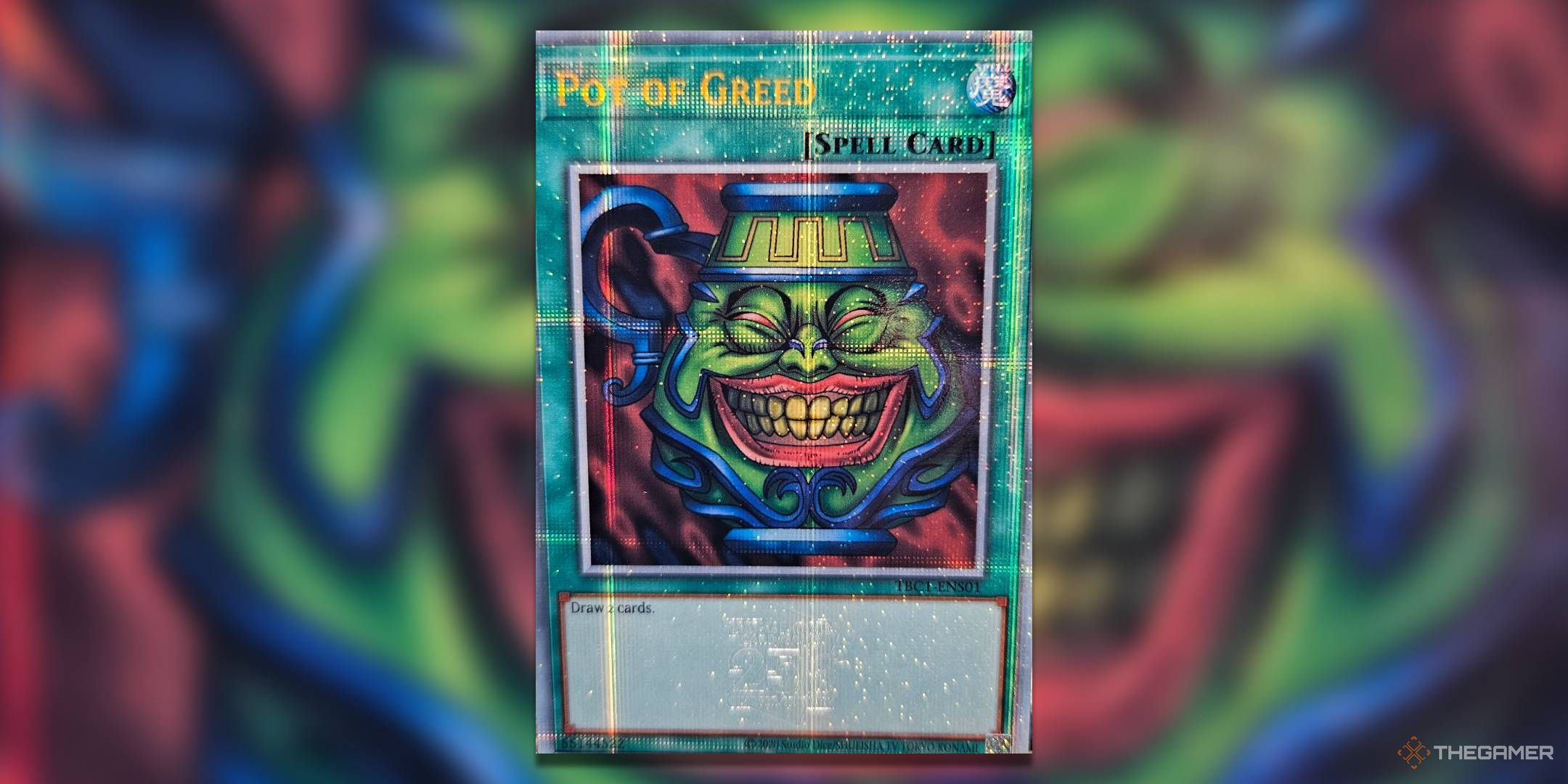 Quarter Century Pot of Greed Yu-Gi-Oh! TCG Card Art.