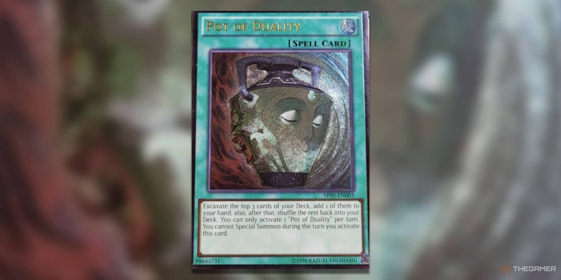 Ultimate Rare Pot of Duality Yu-Gi-Oh! TCG Card Art.