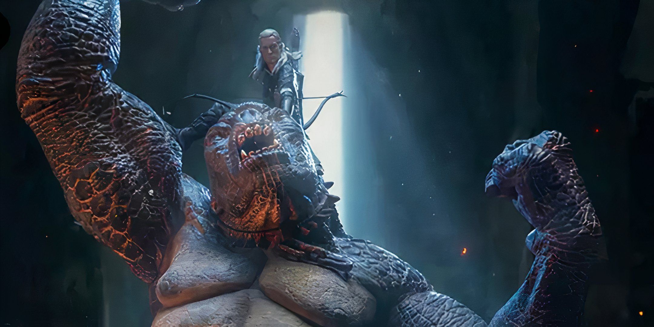 Legolas faces off against the Cave Troll in Fellowship of the RIng.