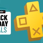 PS Plus logo on blue background with Black Friday deals badge