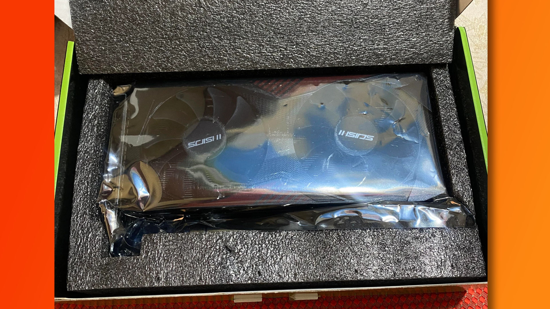 Open box of an RTX 3060 won by a Redditor on Temu