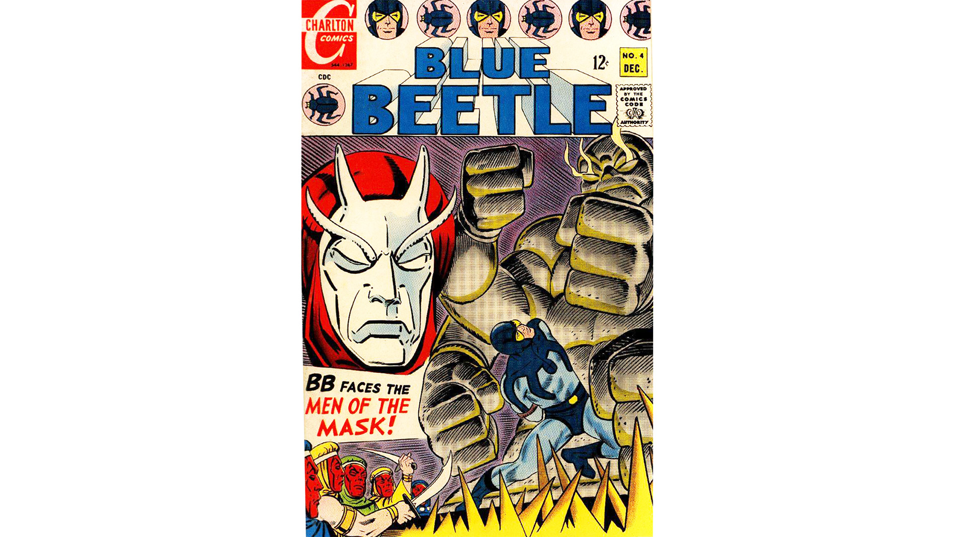 The cover of Blue Beetle #4, which marked The Question's debut.