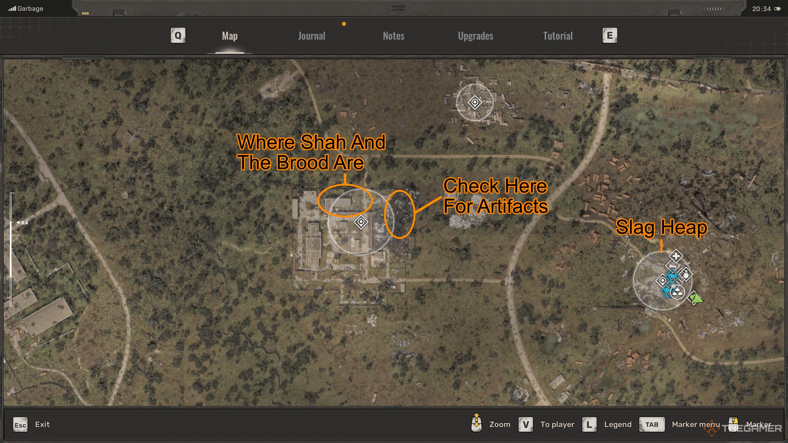 A map of the Brood lair with markers in Stalker 2 Heart of Chonobyl.