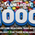 Gamelight 1000 apps milestone