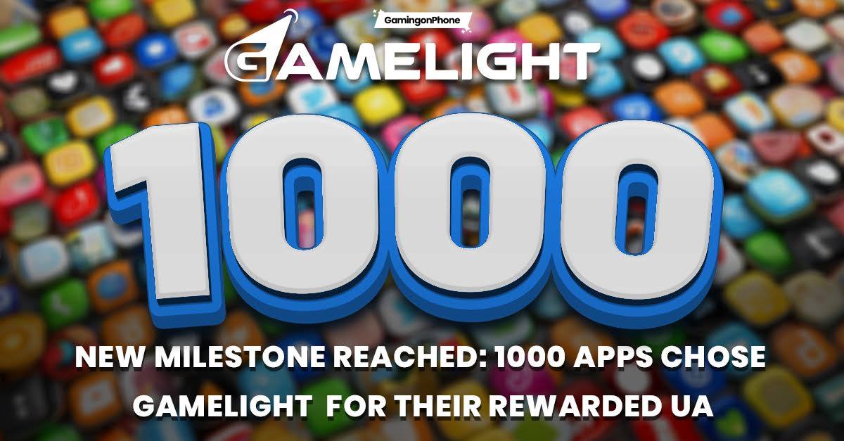 Gamelight 1000 apps milestone