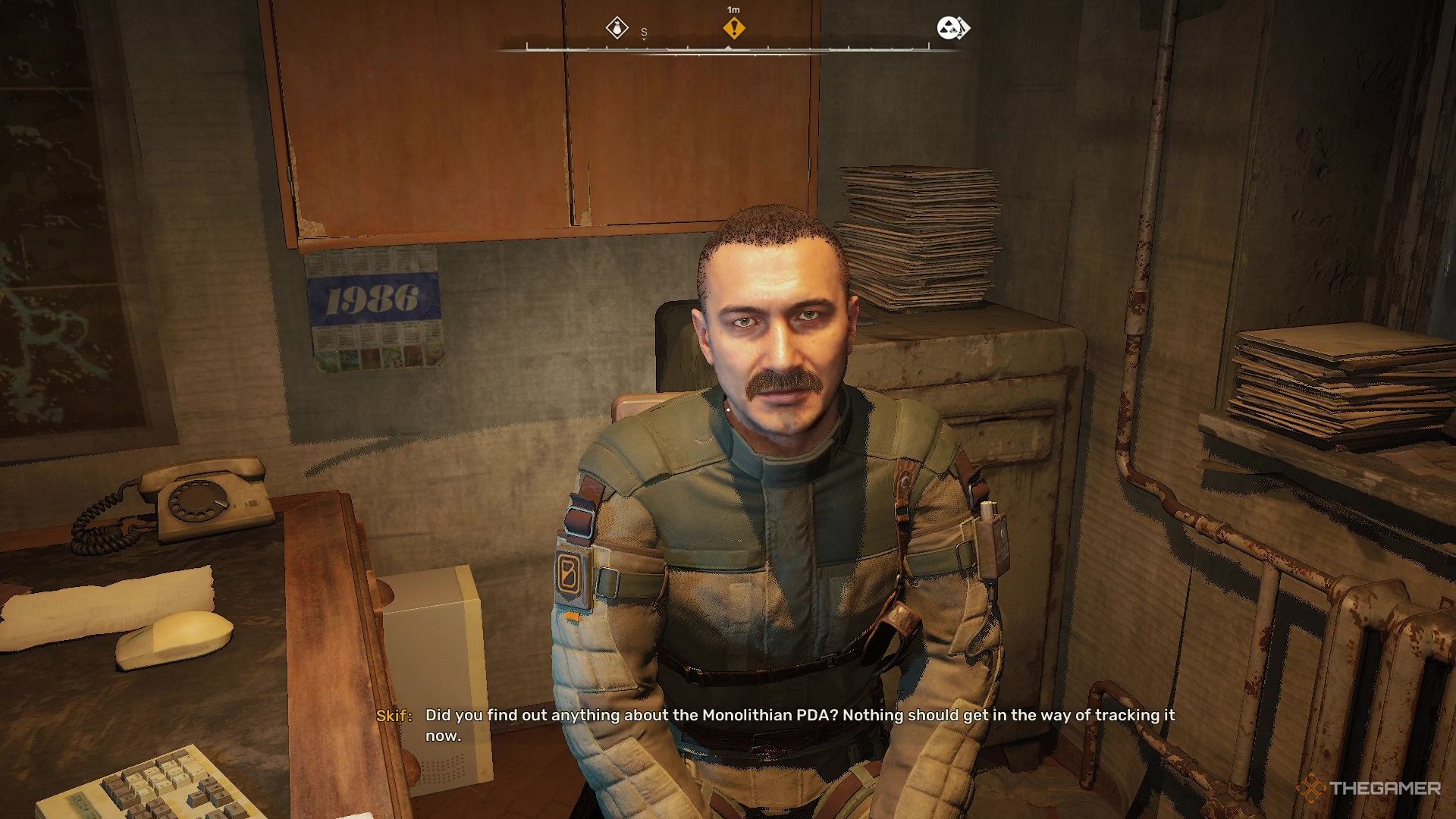 Talking to captain senkevych in Stalker 2 Heart of Chornobyl.