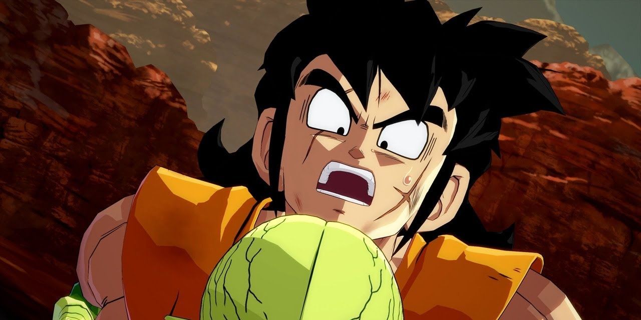 Yamcha and a Saibamen in Dragonball Fighterz.