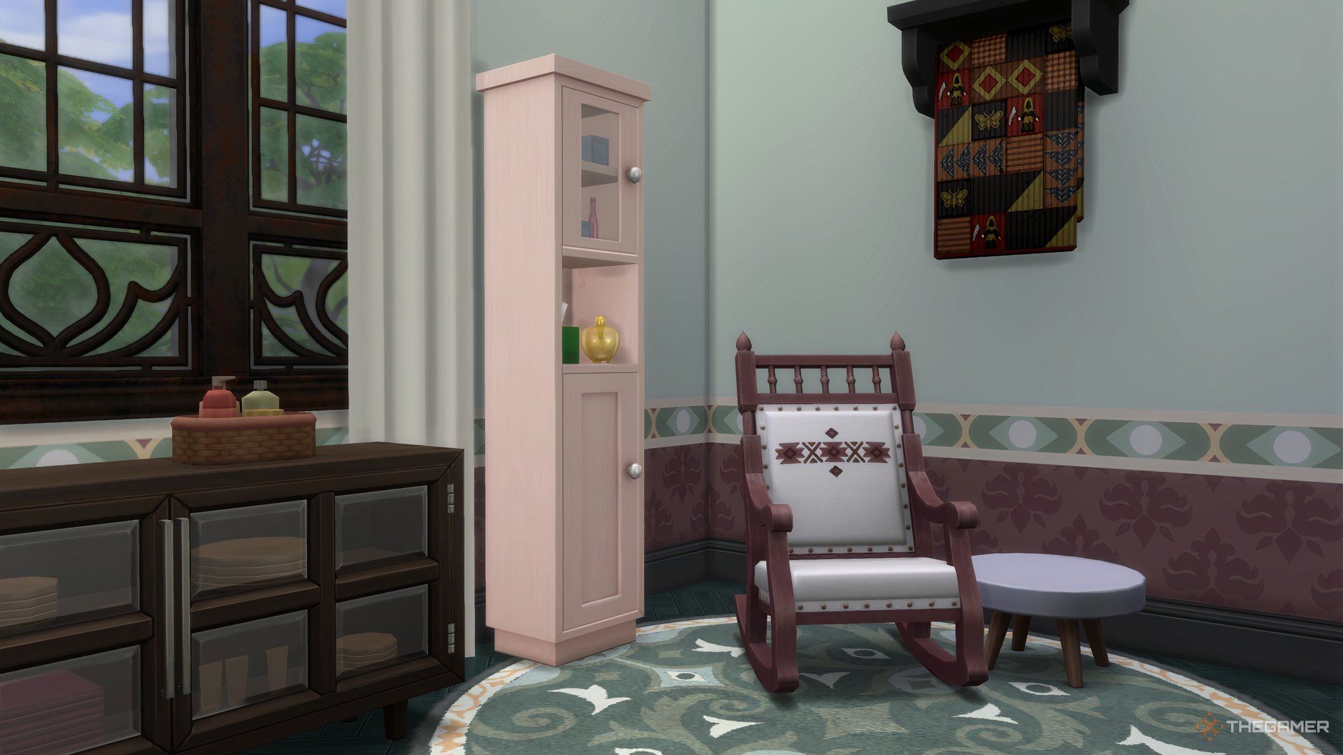 A nursery using furniture from The Sims 4 Life and Death.