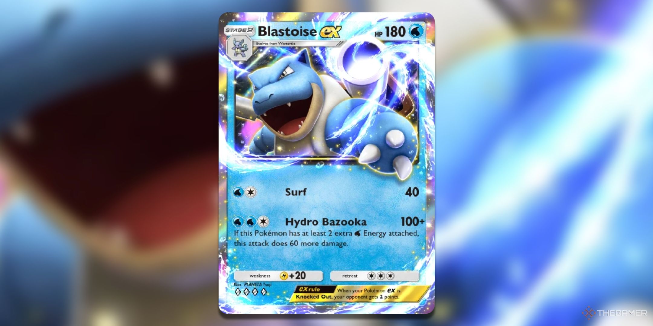 Blastoise ex Pokemon TCG Pocket Card Art.