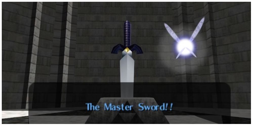 Navi and the Master Sword in The Legend of Zelda: Ocarina of Time