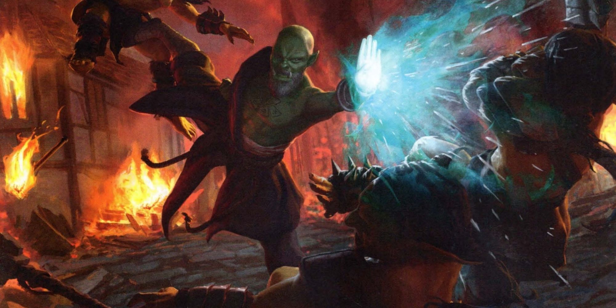 Dungeons & Dragons image From Tasha's Cauldron Of Everything, an Orc Monk Of the Four Elements unleashes a Ki-Fueled Attack.