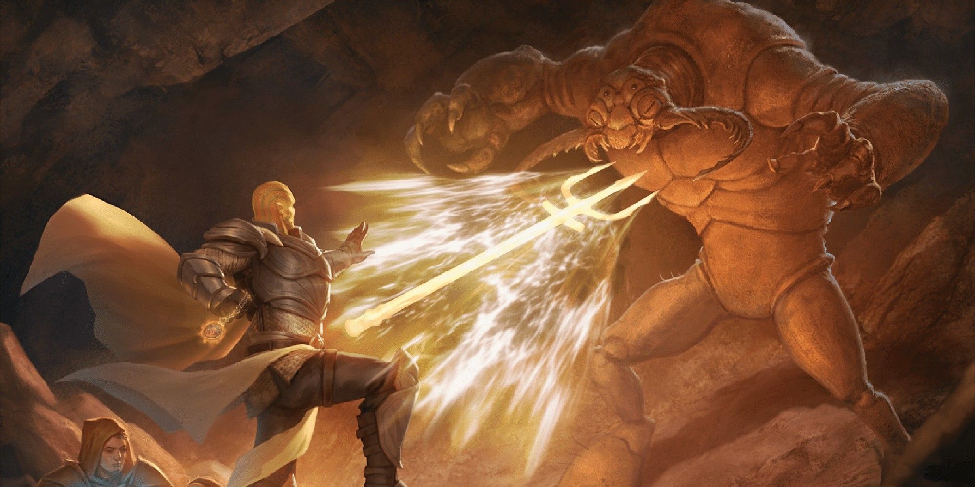 Dungeons & Dragons image showing a paladin fighting an umber hulk.