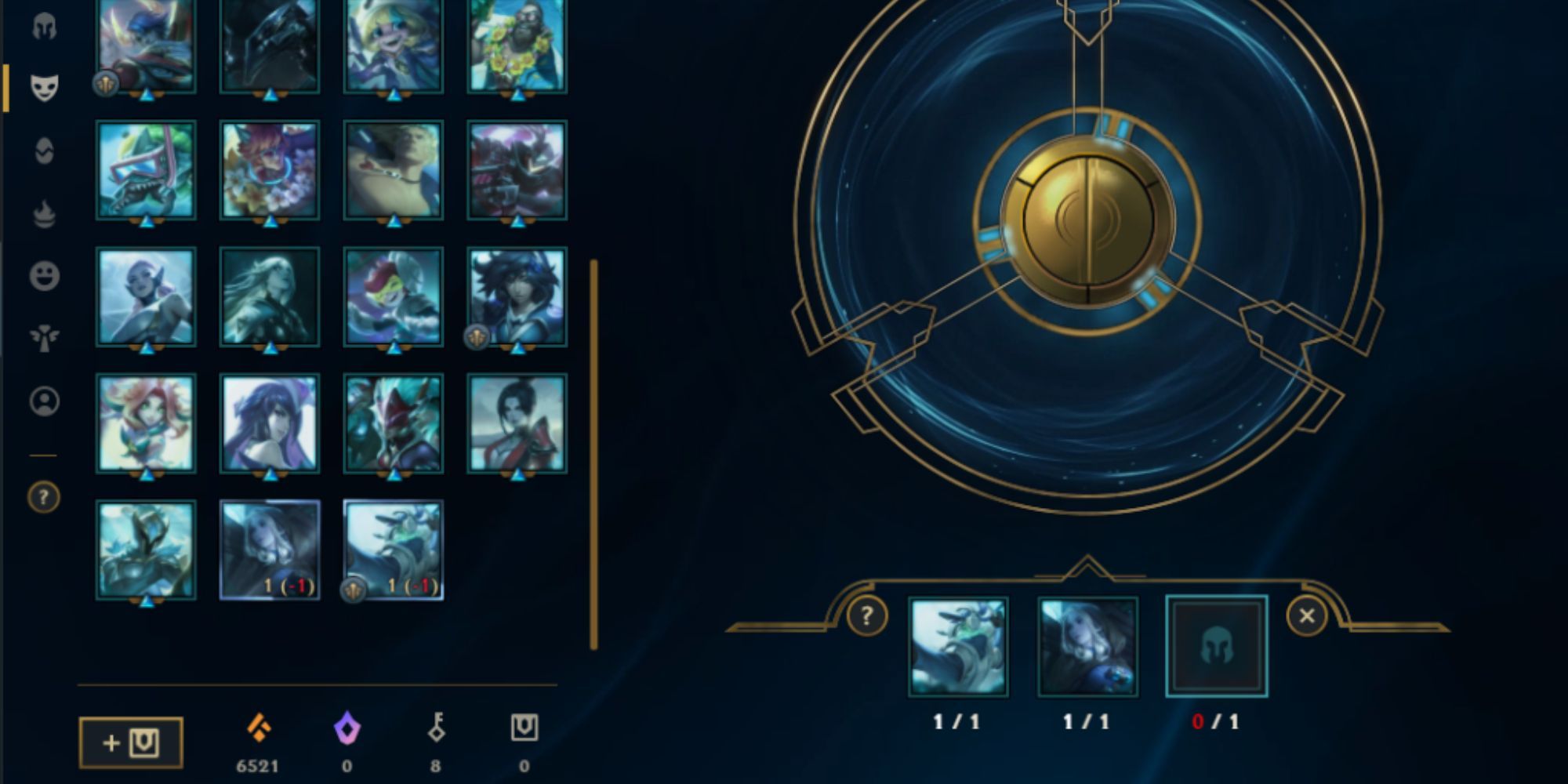 League of Legends rerolling Skin Shards in Hextech Crafting