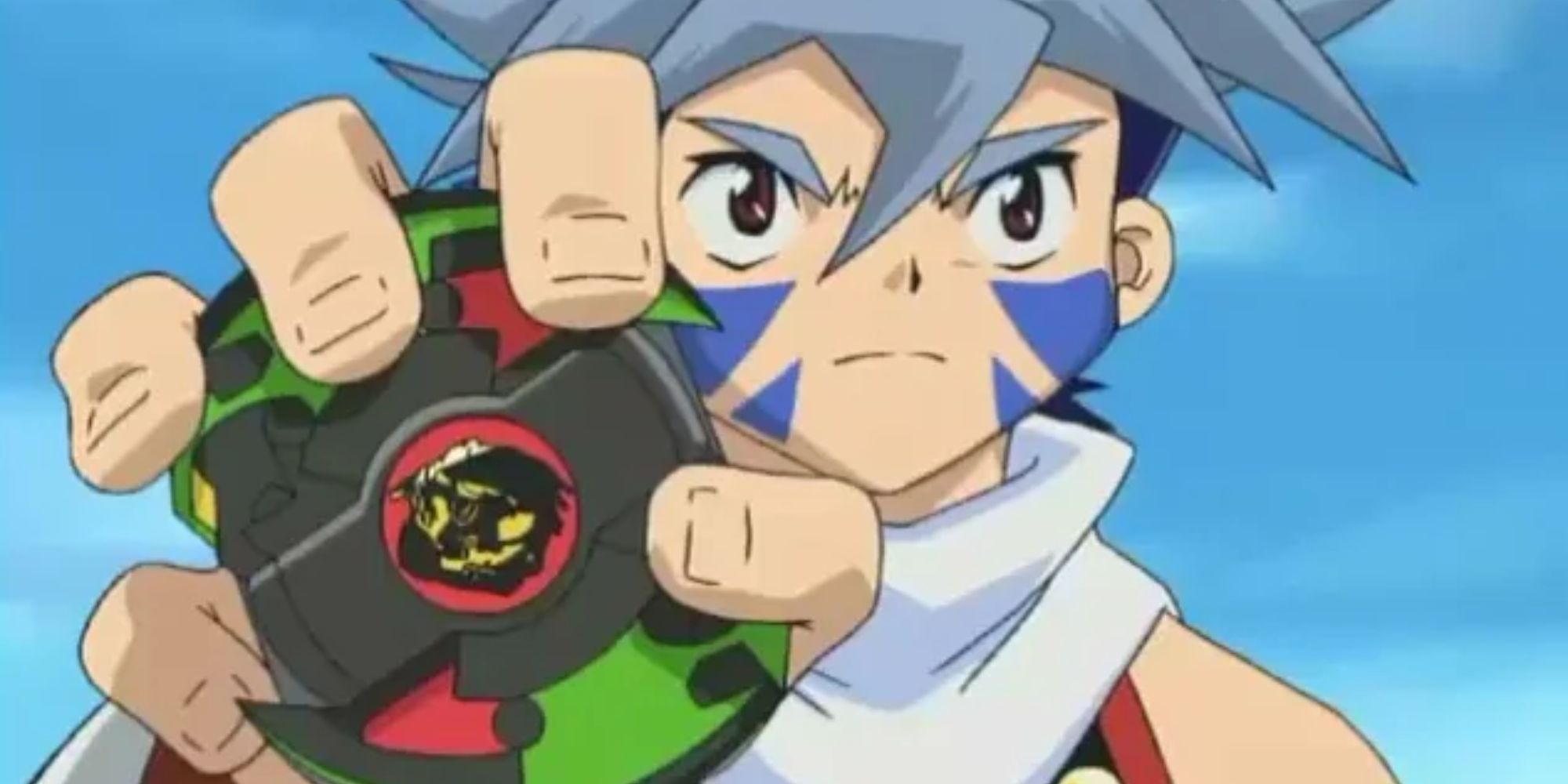 Kai shows his new beyblade, Black Dranzer in Beyblade.