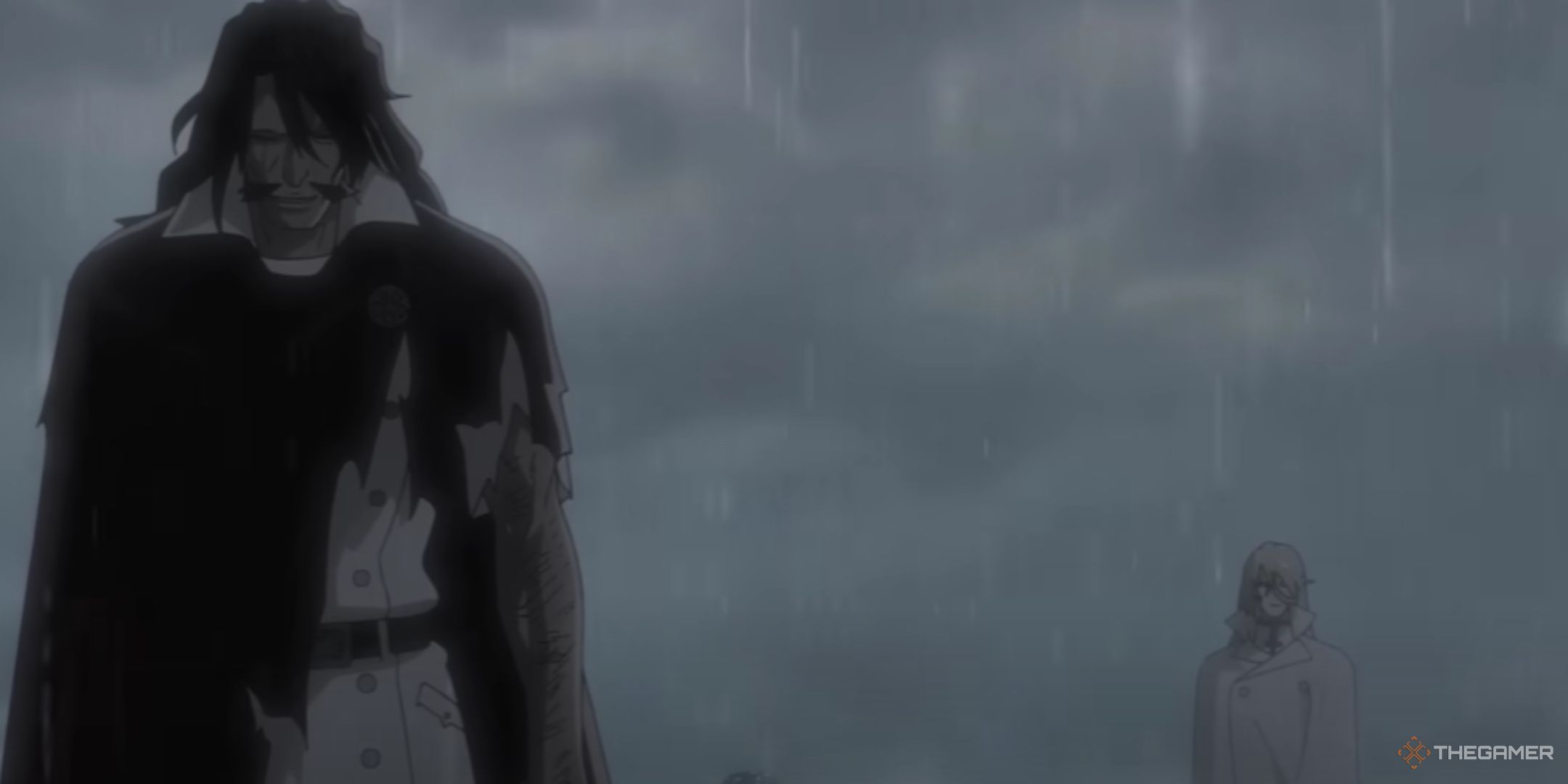 Yhwach is standing in the rain alongside a quincy.