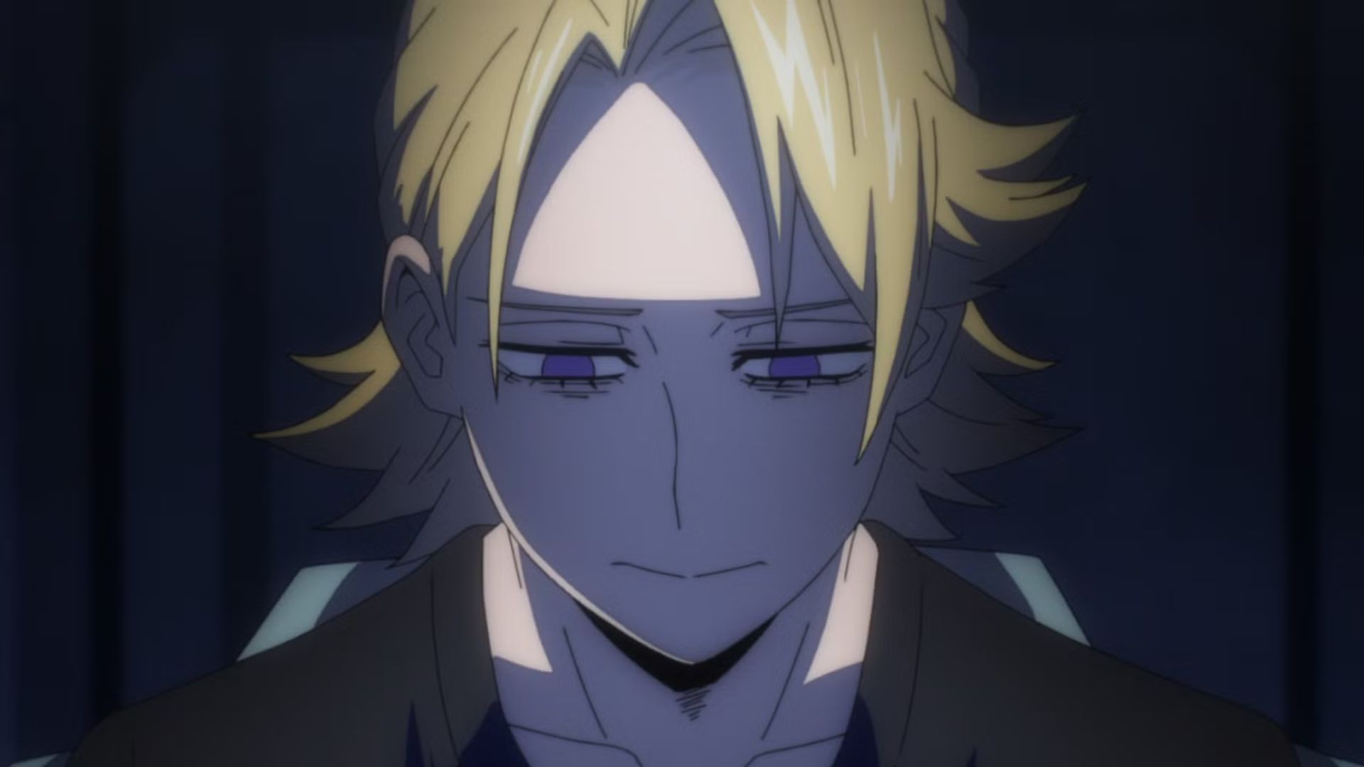 Aoyama showing sadness from being the traitor in My Hero Academia season seven.