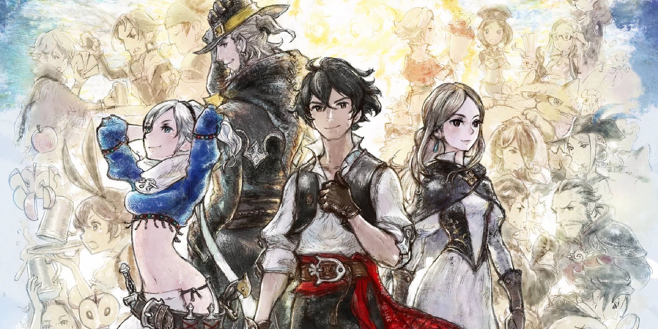 bravely default 2 party members key art