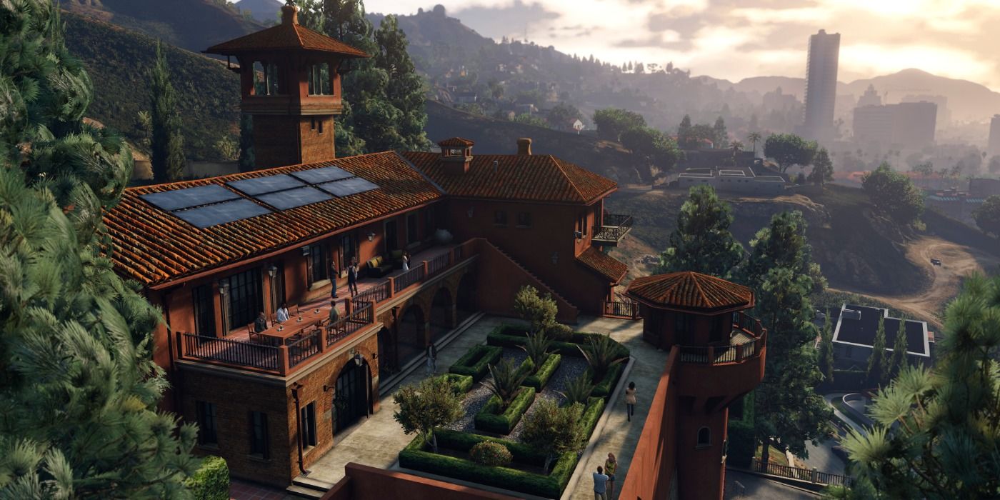 A luxurious mansion in the hills of Grand Theft Auto 5.