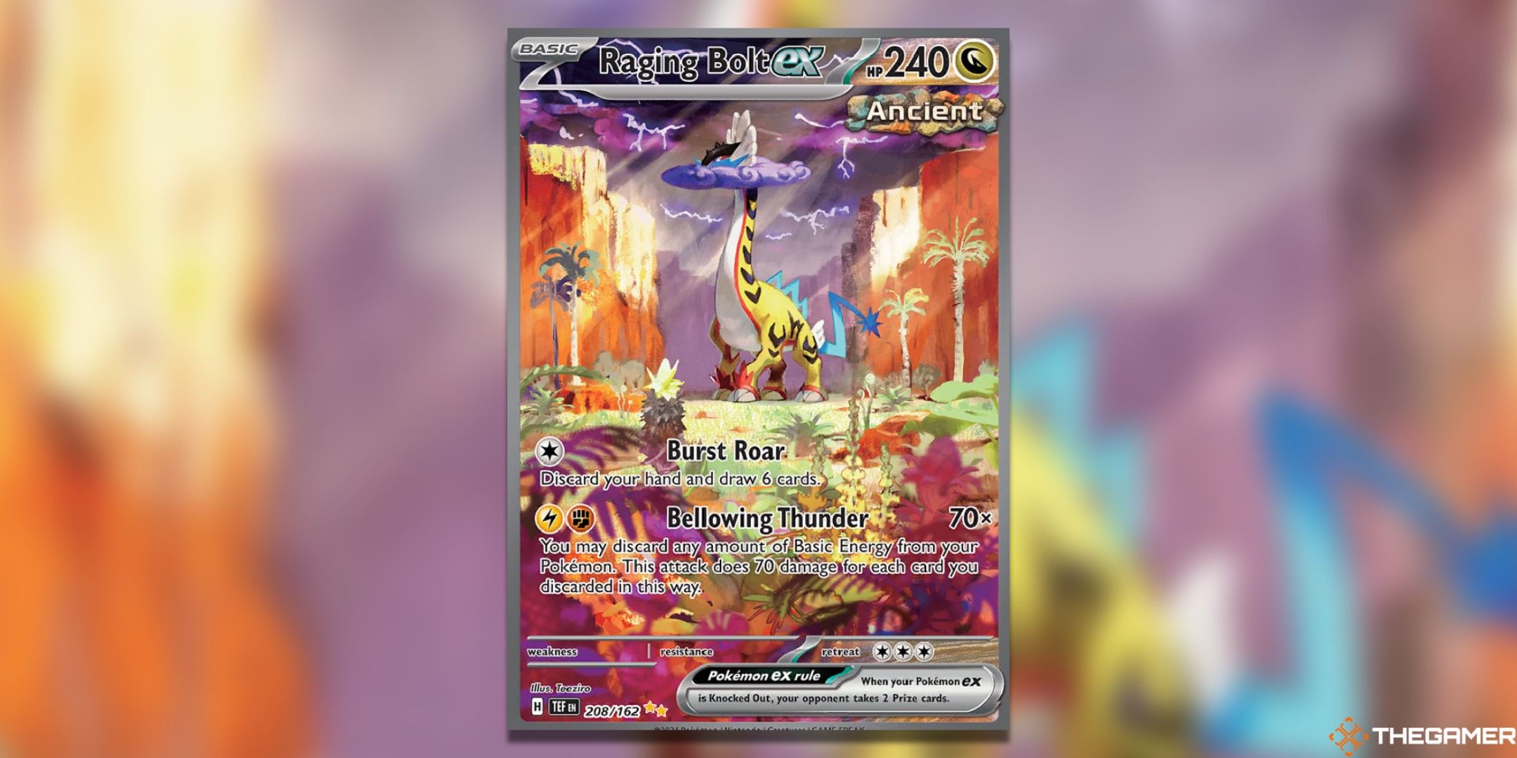 The Raging Bolt EX from Twilight Masquerade in the Pokemon TCG.