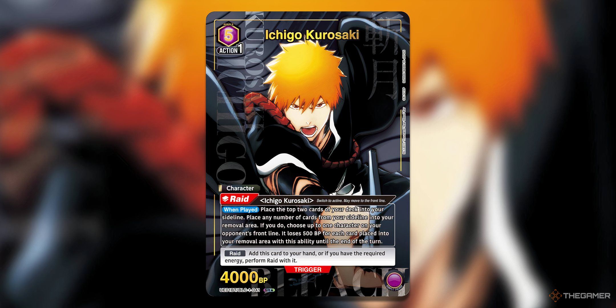 Ichigo Kurosaki SR one star full art from Union Arena.