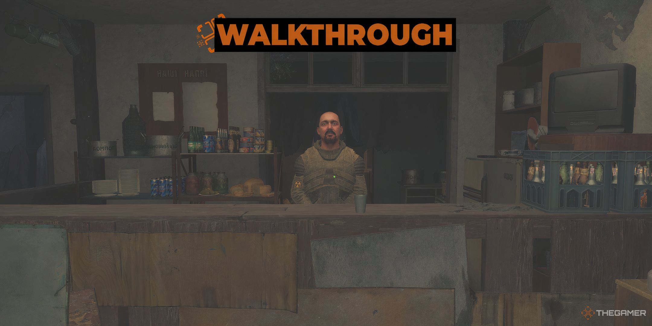 Stalker 2 Heart Of Chornobyl Warlock standing in his shop.