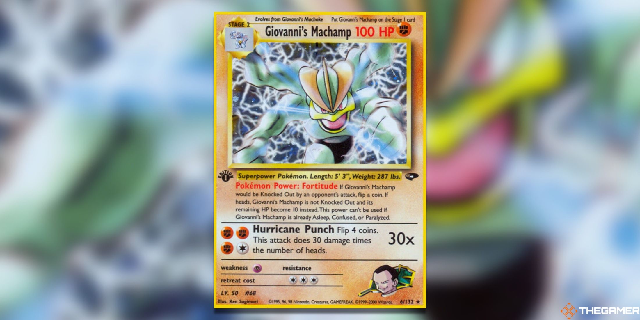 Giovanni's Machamp from Gym Challenge in the Pokemon TCG.