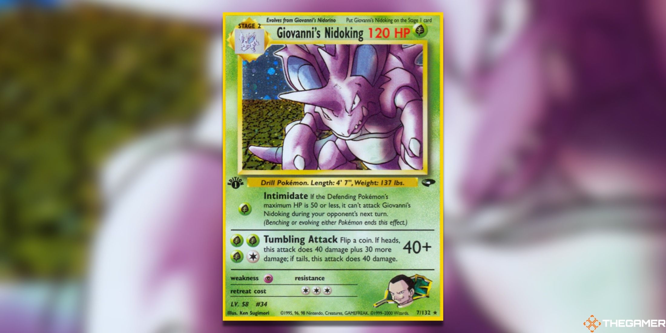 The Giovanni's Nidoking from Gym Challenge in the Pokemon TCG.