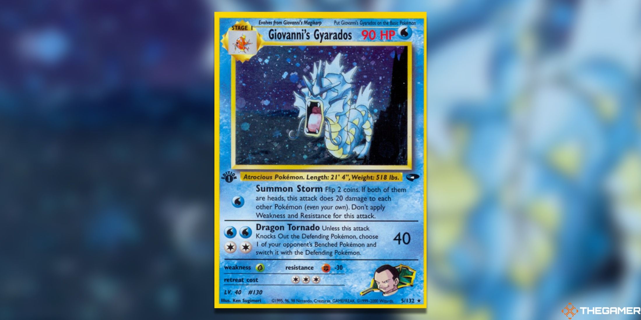 The Giovanni's Gyarados from Gym Challenge in the Pokemon TCG.