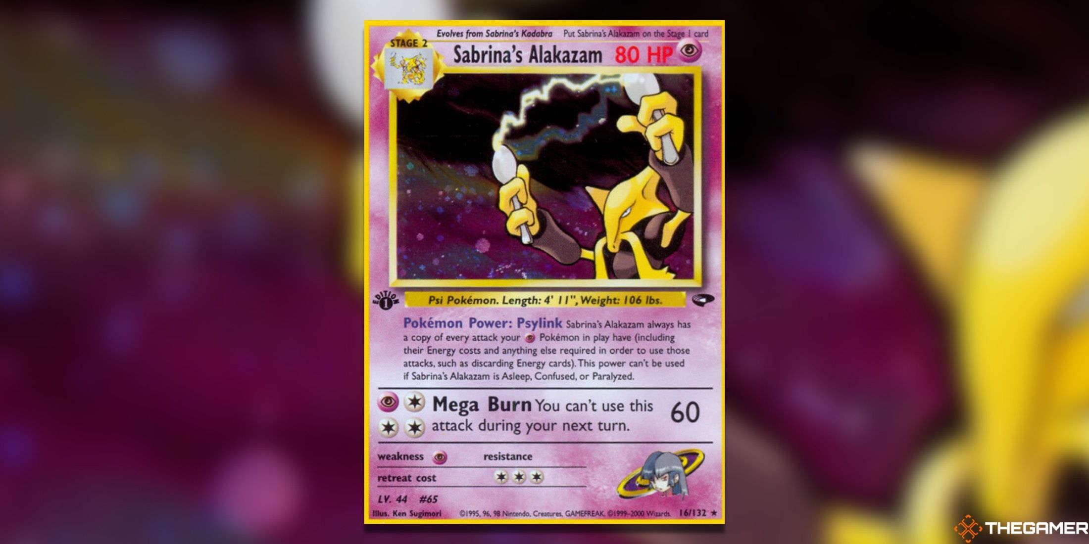 The Alakazam from Gym Challenge in the Pokemon TCG.