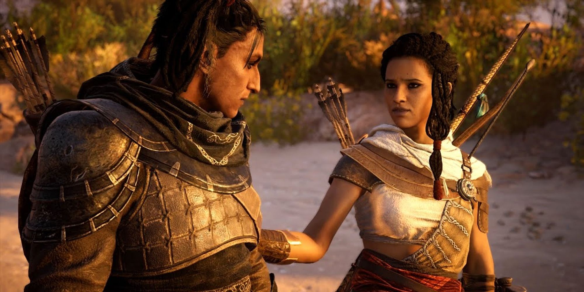 Bayek and Aya in Assassin's Creed Origins