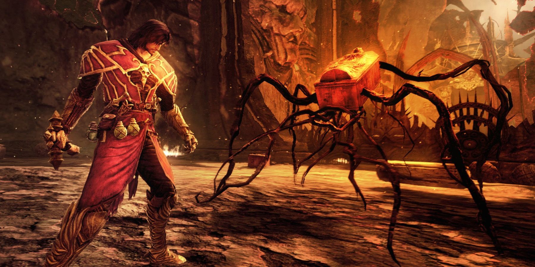 Fighting an enemy in Castlevania Lords Of Shadow