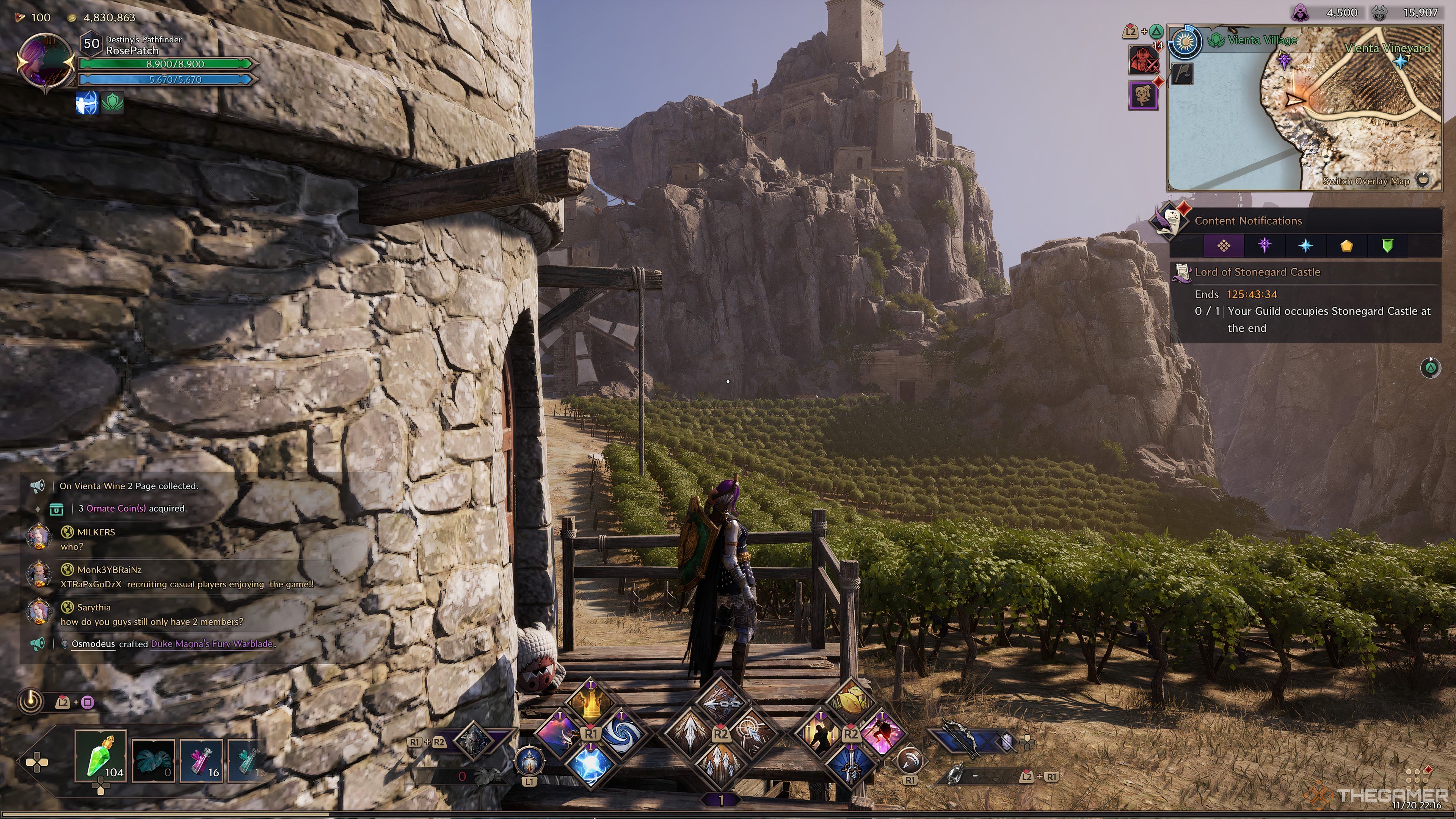 Character Looking Out At The Vienta Vineyards In Throne And Liberty.