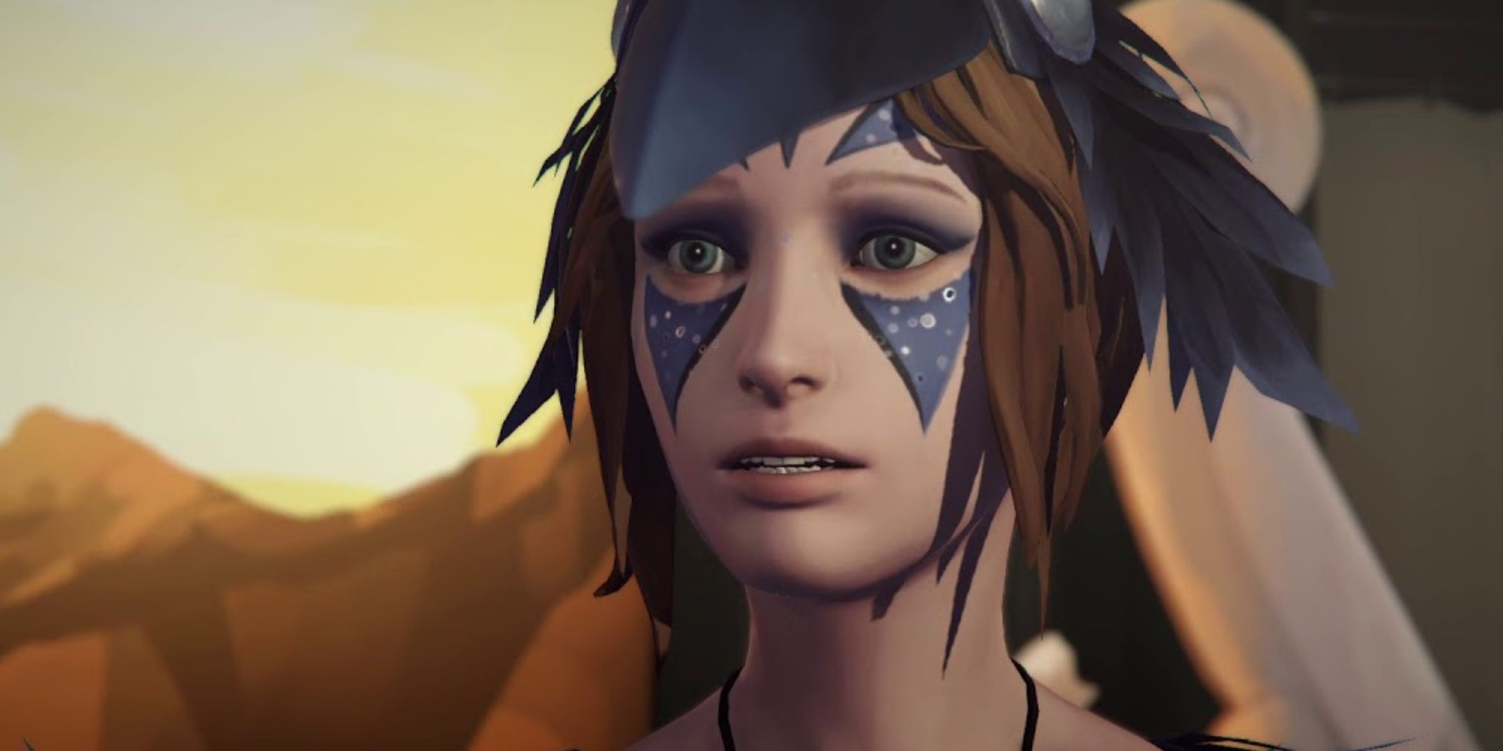 Life Is Strange Before The Storm screenshot of Chloe in her outfit during the Tempest play.