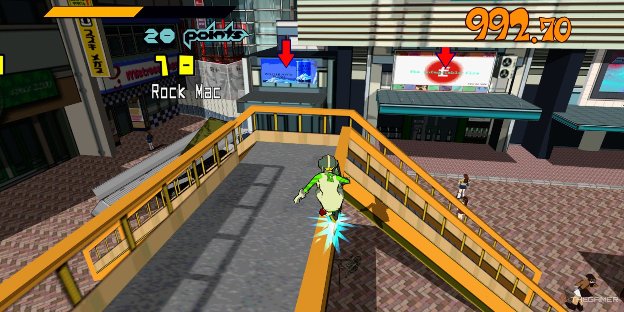 Grinding on a rail as Gum in Jet Set Radio