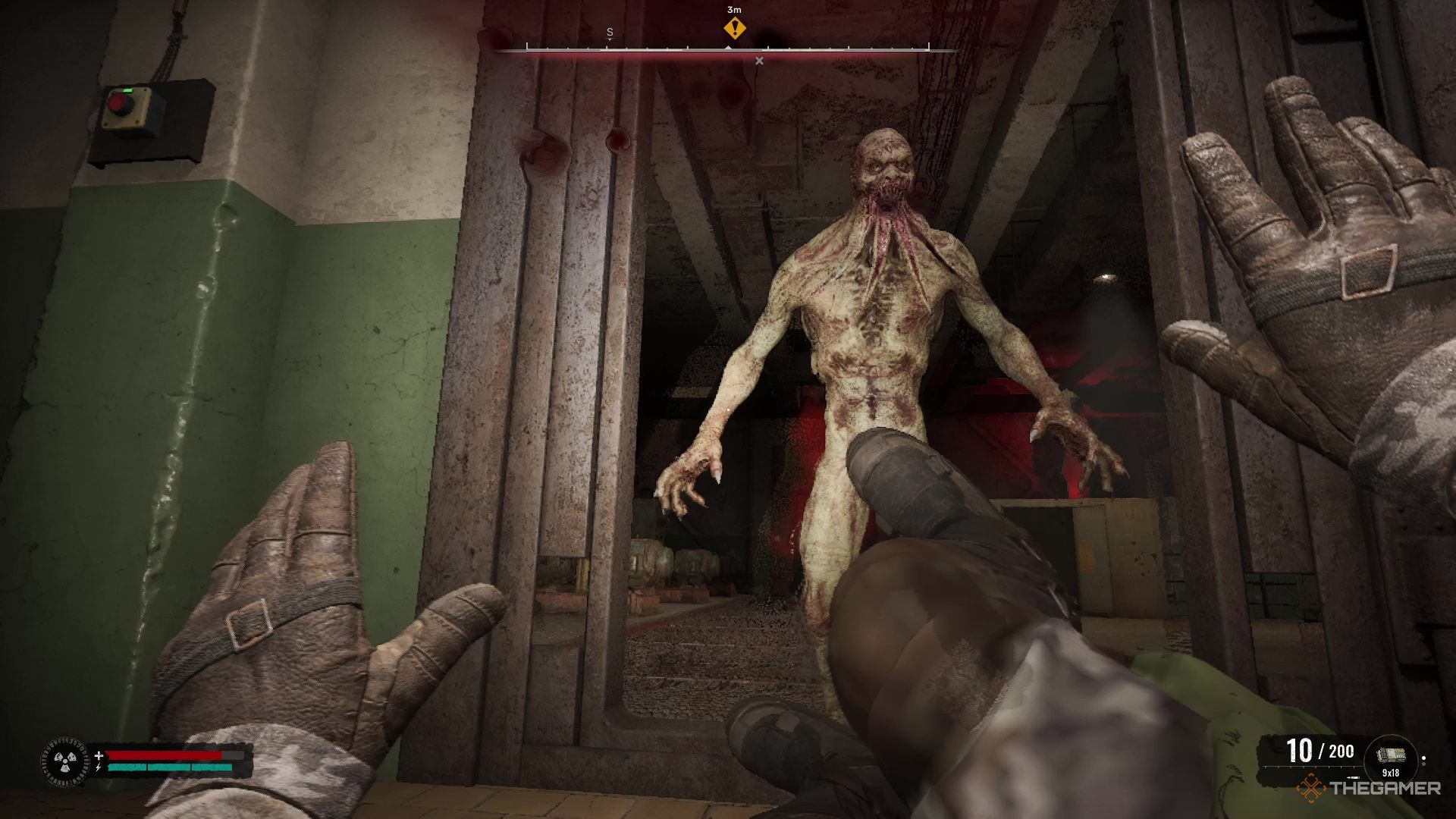 a bloodsucker looms over the player in Stalker 2 Heart of Chornobyl.