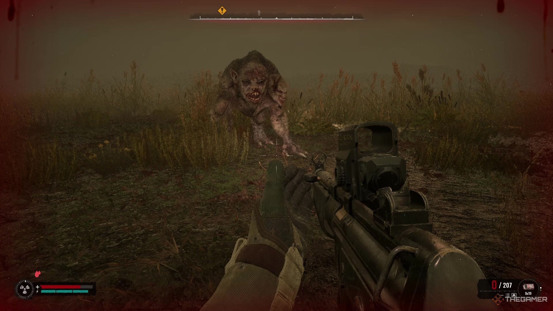 A chimera in a swamp in Stalker 2 Heart of Chornobyl.