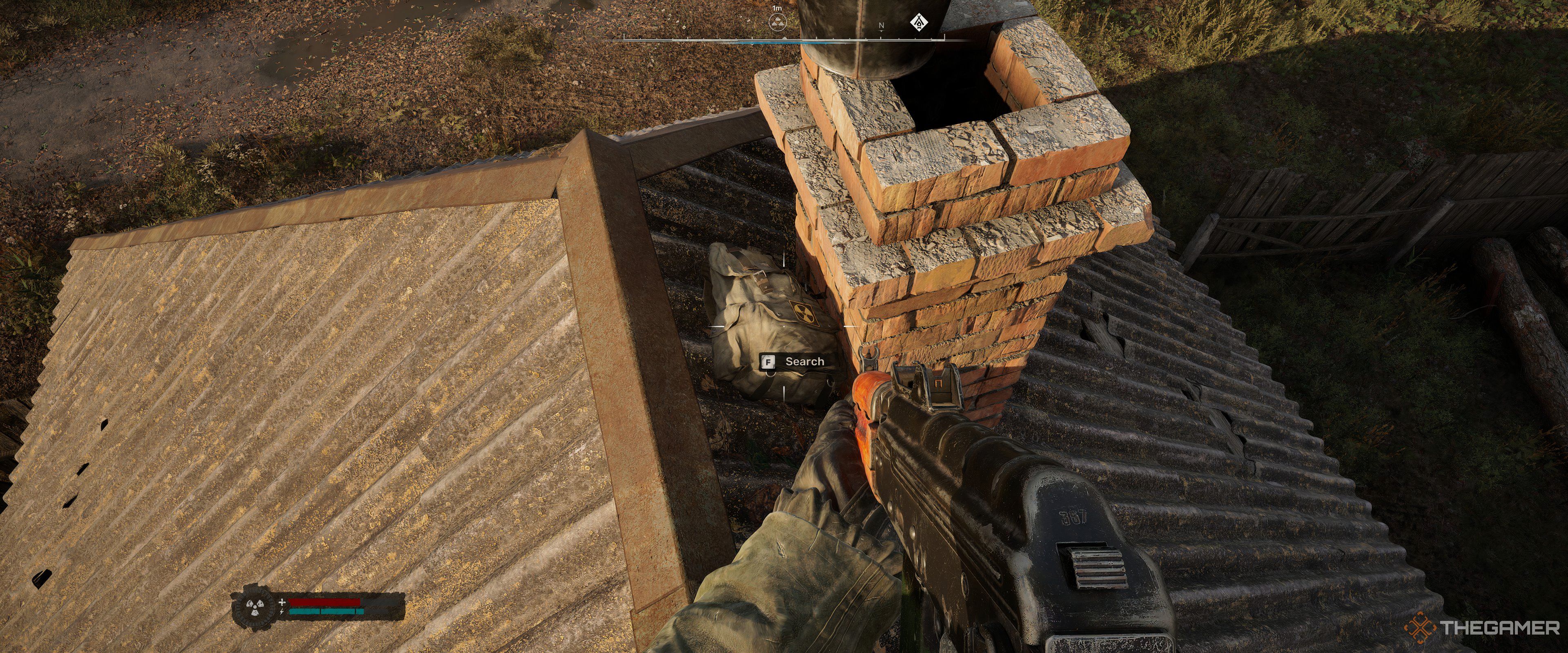 A stash on the roof of the post office in Stalker 2: Heart of Chornobyl.