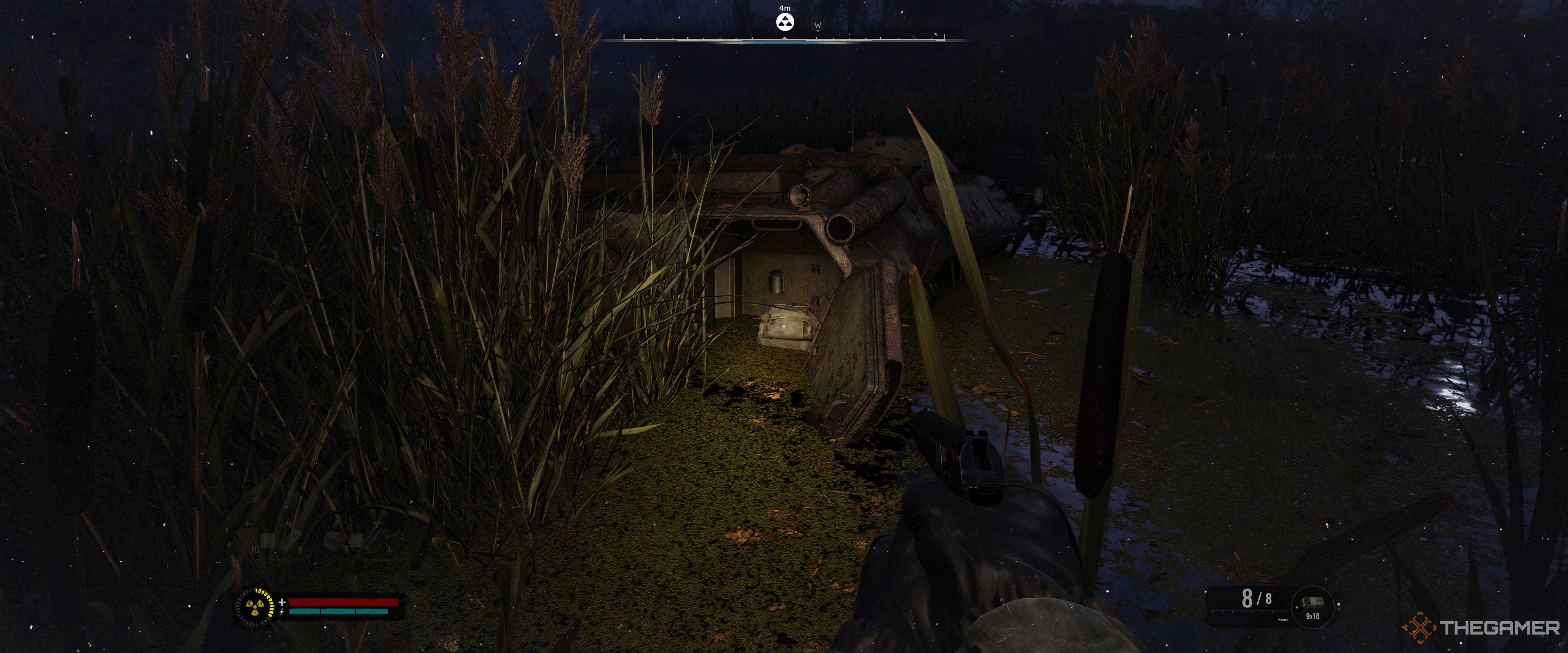 A stash in a swamp in Stalker 2: Heart of Chornobyl.