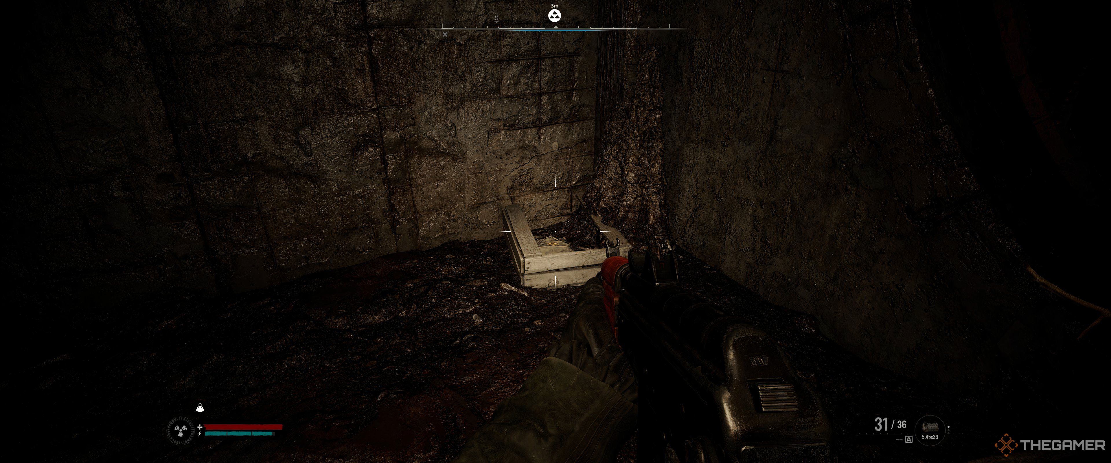 A Stash in a sewer box in Stalker 2: Heart of Chornobyl.