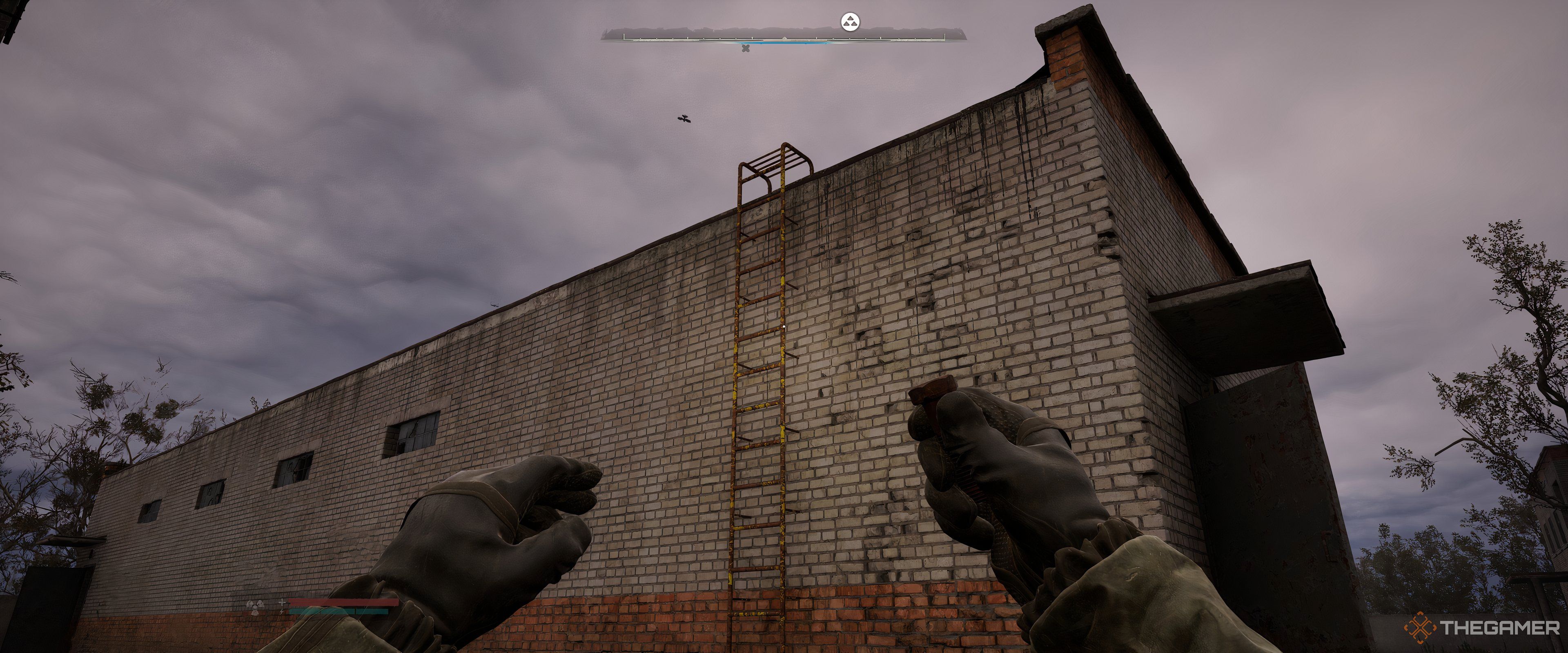 Ladder on a building side in Stalker 2: Heart of Chornobyl.