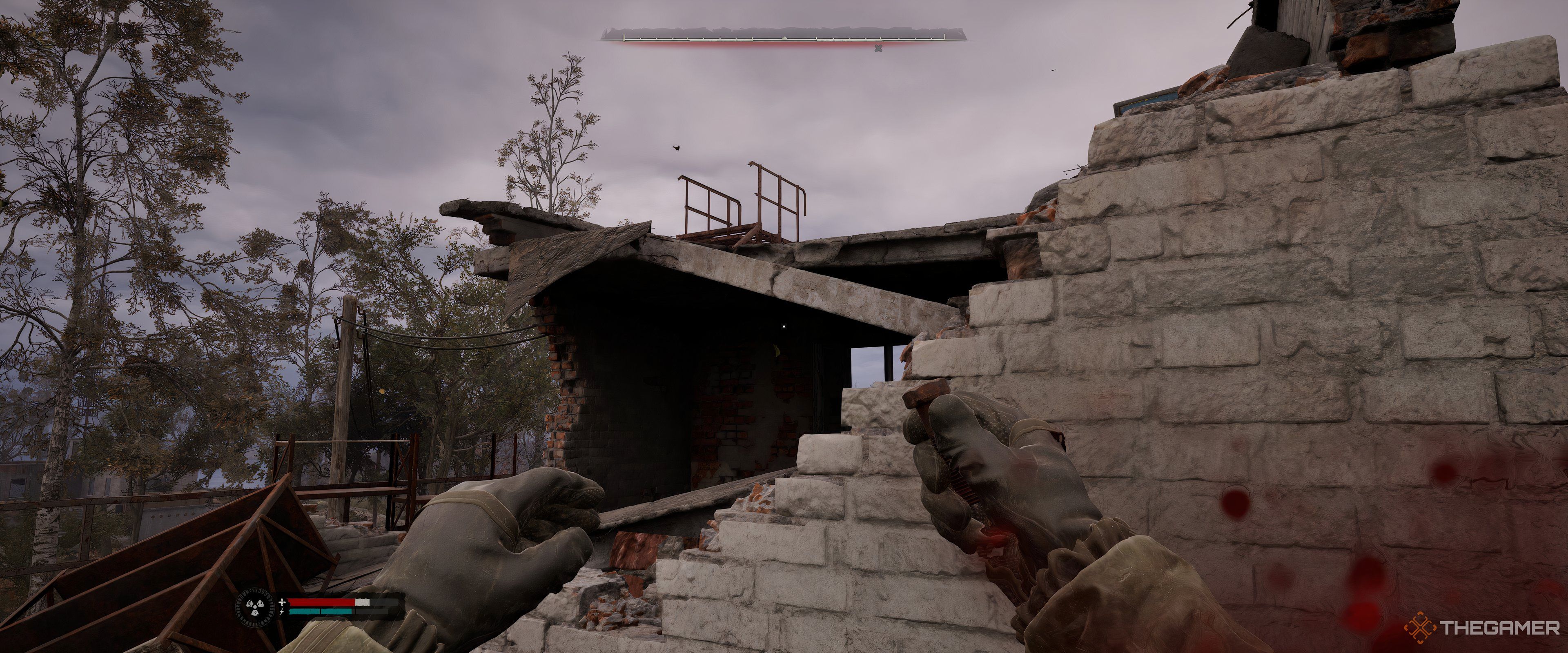 Ruins leading to a stash in Stalker 2: Heart of Chornobyl.