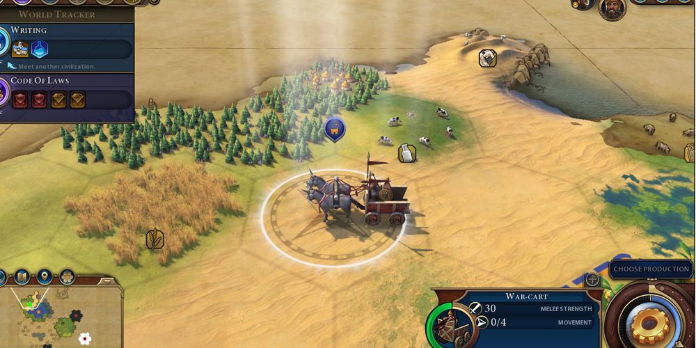 Civilization 6 A War Cart Making A Move Early