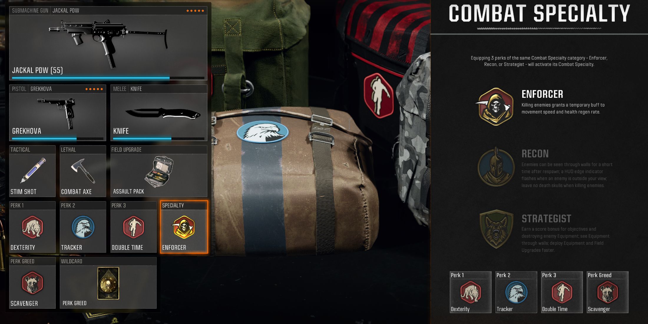 Screenshot showcasing the best Perks and Wildcards for the Jackal PDW 