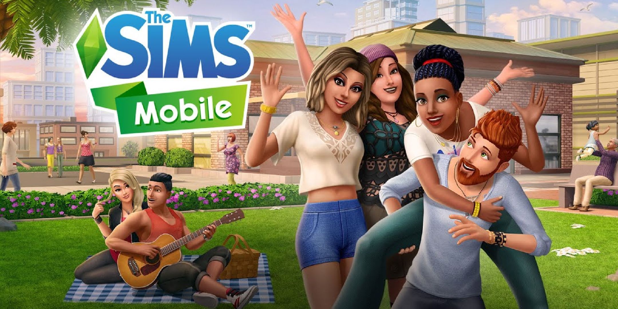 A promotional image for The Sims Mobile.