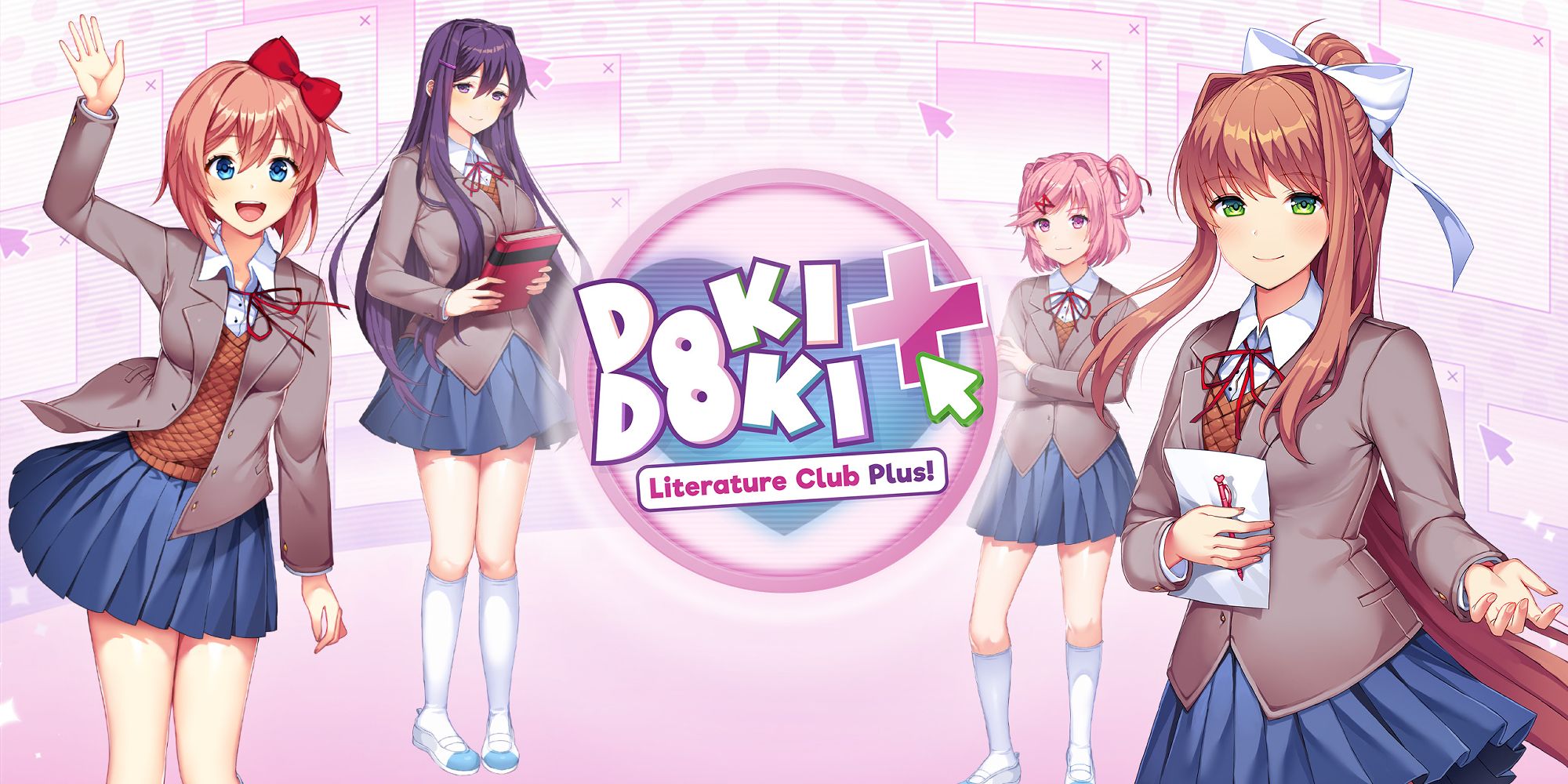 Doki Doki Literature Club Title Showing The Main Characters