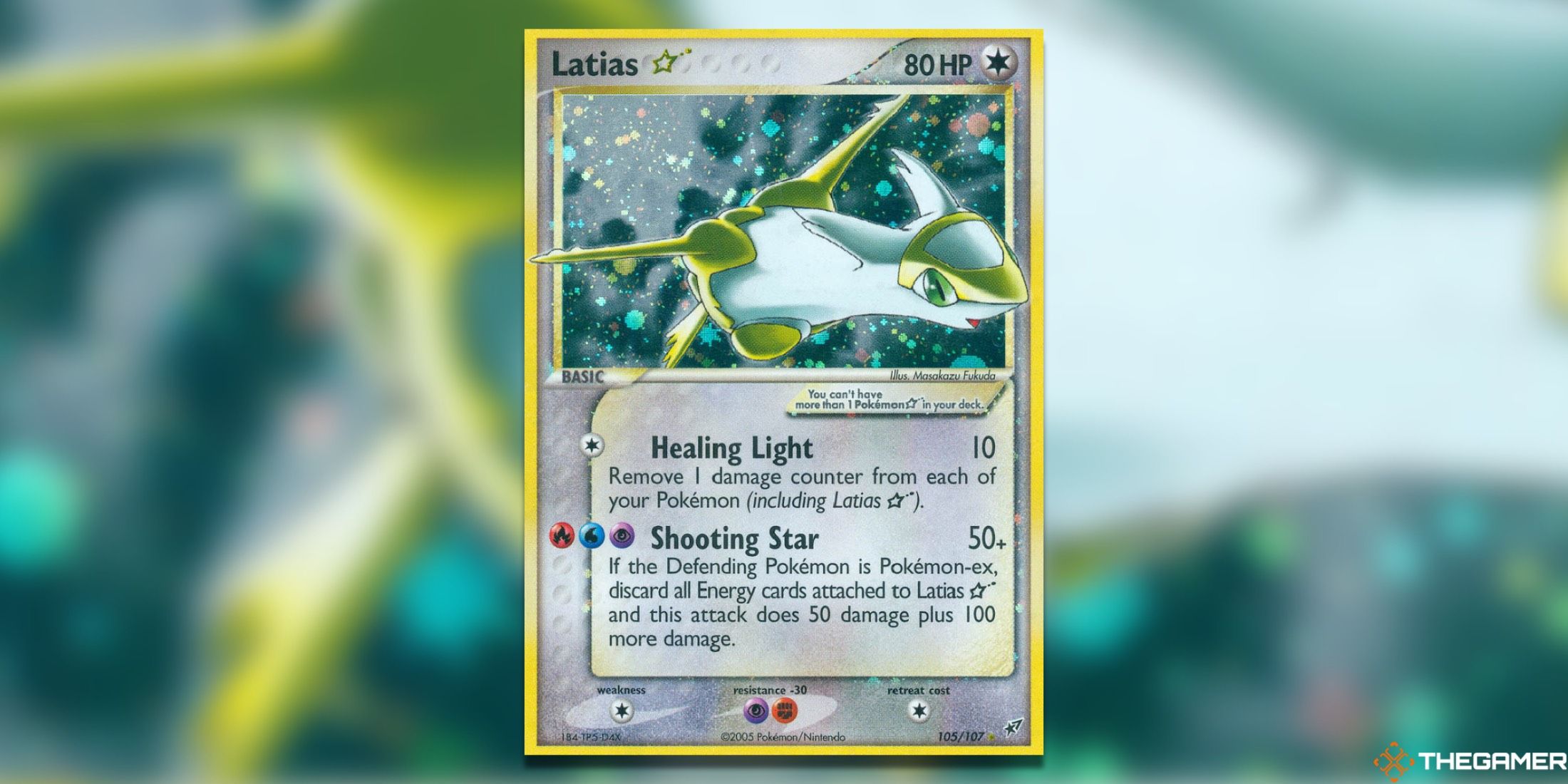 The EX Deoxys Latias Star from the Pokemon TCG.