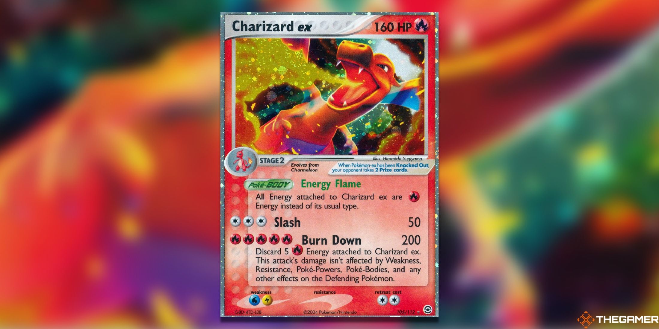 The Charizard EX from FireRed and LeafGreen in the Pokemon TCG.