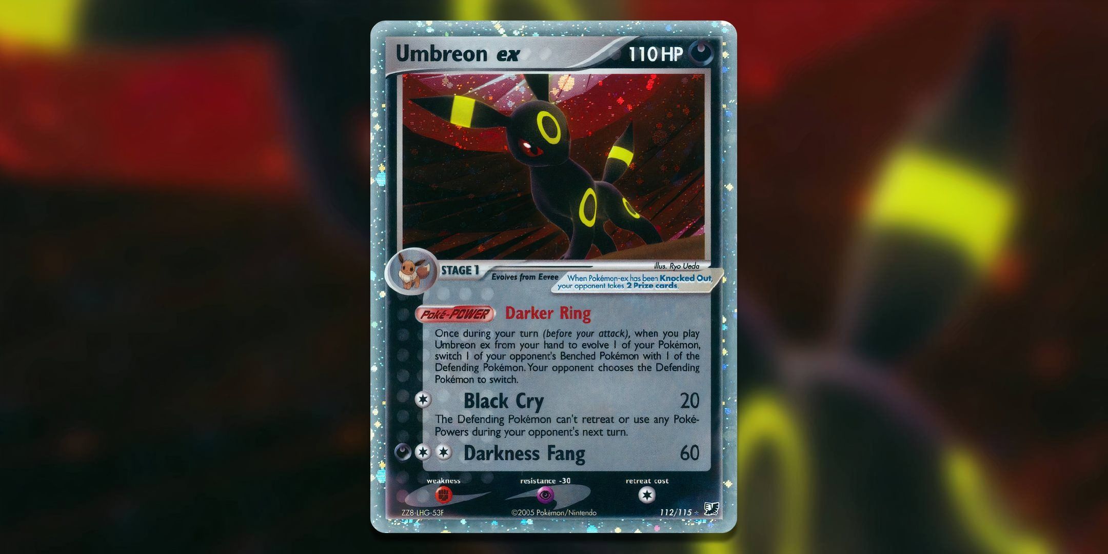 The Umbreon ex from Unseen Forces in the Pokemon TCG.